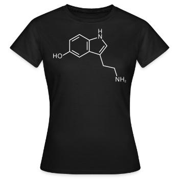 Sérotonine structure chimie bonheur - T-shirt Femme - noir - Devant - AI Model Female 172 dark (172cm)