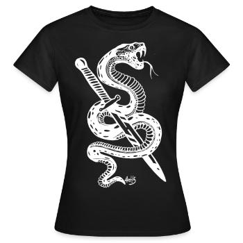 Snake Dagger WH - Women's T-Shirt - black - Front - AI Model Female 172 dark (172cm)