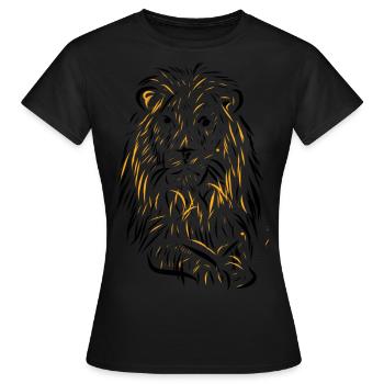 Löwe - Frauen T-Shirt - Schwarz - Vorne - AI Model Female 172 dark (172cm)
