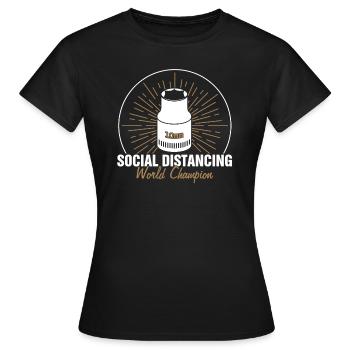 10mm Socket Social Distancing World Champion - Frauen T-Shirt - Schwarz - Vorne - AI Model Female 172 dark (172cm)