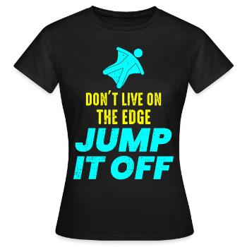 Wingsuit fliegen Base Jumping Fallschirmspringen Wingsuiting - Frauen T-Shirt - Schwarz - Vorne - AI Model Female 172 dark (172cm)