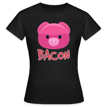 Cochon bacon - T-shirt Femme - noir - Devant - AI Model Female 172 dark (172cm)
