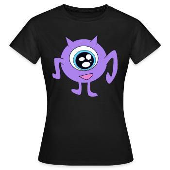 purple monster cyclop - Women's T-Shirt - black - Front - AI Model Female 172 dark (172cm)