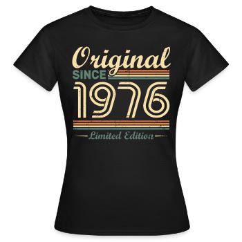 Original 1976 Vintage Retro Geburtstagsgeschenk - Frauen T-Shirt - Schwarz - Vorne - AI Model Female 172 dark (172cm)