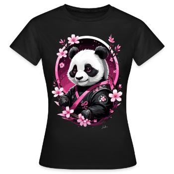 Panda japon rose asie - T-shirt Femme - noir - Devant - AI Model Female 172 dark (172cm)