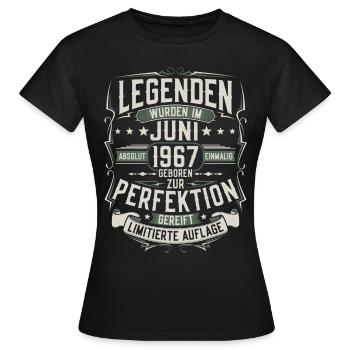 Juni 1967 Jahrgang geboren Geburtstag Geschenk - Frauen T-Shirt - Schwarz - Vorne - AI Model Female 172 dark (172cm)