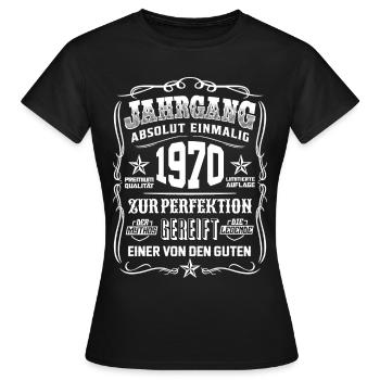 Jahrgang 1970 Geschenk 49. Geburtstag 49 jahre - Frauen T-Shirt - Schwarz - Vorne - AI Model Female 172 dark (172cm)