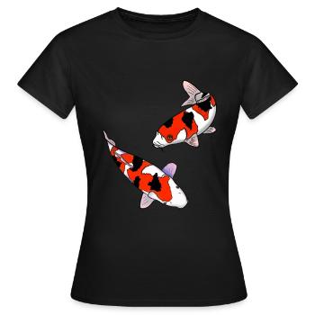 Koi carps - Women's T-Shirt - black - Front - AI Model Female 172 dark (172cm)