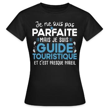 Guide touristique touriste cadeau métier humour - T-shirt Femme - noir - Devant - AI Model Female 172 dark (172cm)