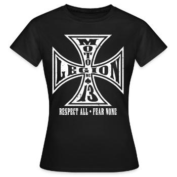 Moto Legion - Frauen T-Shirt - Schwarz - Vorne - AI Model Female 172 dark (172cm)