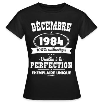 40th Anniversary - December 1984 Perfection - Women's T-Shirt - black - Front - AI Model Female 172 dark (172cm)