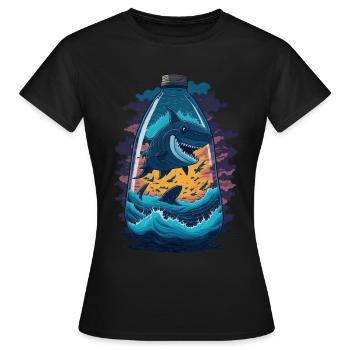 Bouteille de requin - T-shirt Femme - noir - Devant - AI Model Female 172 dark (172cm)