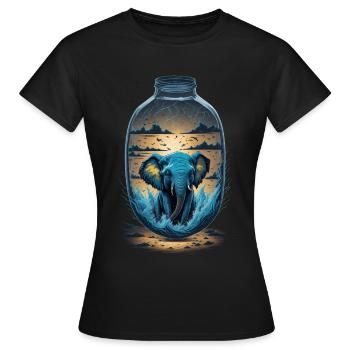 Elefant Flasche - Frauen T-Shirt - Schwarz - Vorne - AI Model Female 172 dark (172cm)