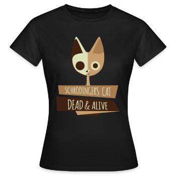 Schroedinger’s Cat I Funny Dead and Alive - T-shirt Femme - noir - Devant - AI Model Female 172 dark (172cm)