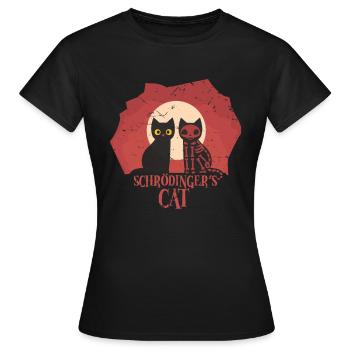 Le Chat de Schrodinger I Funny Dead or Alive - T-shirt Femme - noir - Devant - AI Model Female 172 dark (172cm)