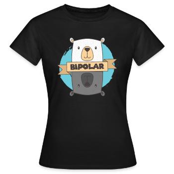 BiPolar Bear I Niedliche psychische Störung Design - Frauen T-Shirt - Schwarz - Vorne - AI Model Female 172 dark (172cm)