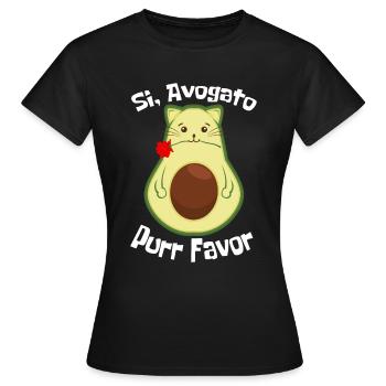 Avogato Drôle d’avocat Guacamole Ronronner Faveur Rose - T-shirt Femme - noir - Devant - AI Model Female 172 dark (172cm)