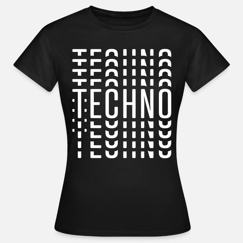 TECHNO TECHNO TECHNO - Frauen T-Shirt - Schwarz