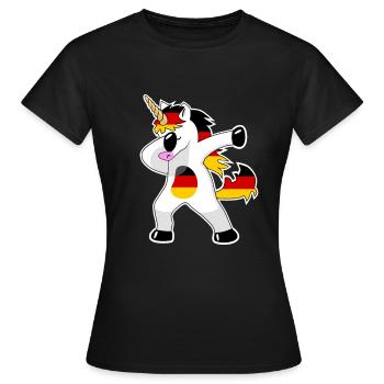 Einhorn Germany football European championship - Women's T-Shirt - black - Front - AI Model Female 172 dark (172cm)