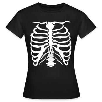 Cage thoracique en os humain - T-shirt Femme - noir - Devant - AI Model Female 172 dark (172cm)