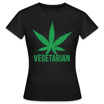 Vegetarian weed leaf hemp leaf gift pothead - Women's T-Shirt - black - Front - AI Model Female 172 dark (172cm)