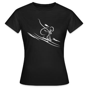 Abfahrtski Skifahrer Geschenkidee Wintersportler - Frauen T-Shirt - Schwarz - Vorne - AI Model Female 172 dark (172cm)