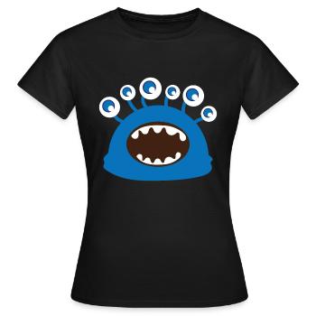 Cute Monster Gift Idea Kids Many Eyes - Women's T-Shirt - black - Front - AI Model Female 172 dark (172cm)