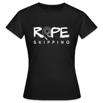 Corde Skipper Corde Corde à sauter Sport Idée cadeau - T-shirt Femme - noir - Devant - AI Model Female 172 dark (172cm)