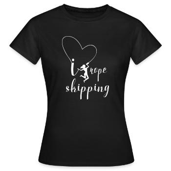 I love Rope Skipping Geschenkidee Seilspringen - Frauen T-Shirt - Schwarz - Vorne - AI Model Female 172 dark (172cm)