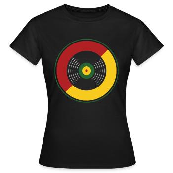Reggae record music gift idea Jamaica - Women's T-Shirt - black - Front - AI Model Female 172 dark (172cm)
