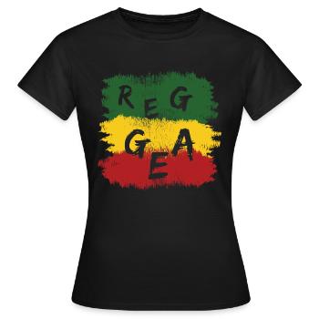 Reggae Jamaica colors flag gift idea pothead - Women's T-Shirt - black - Front - AI Model Female 172 dark (172cm)