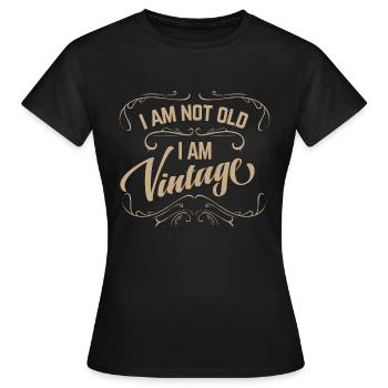 Pas vieux mais vintage - T-shirt Femme - noir - Devant - AI Model Female 172 dark (172cm)