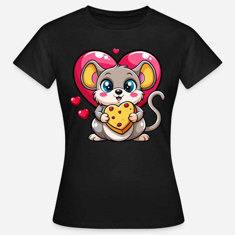 Cheese Loving Mouse - Women's T-Shirt - black