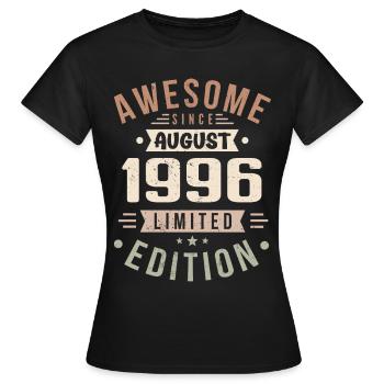August 1996 Geburtstag im August 1996 Vintage 1996 - Frauen T-Shirt - Schwarz - Vorne - AI Model Female 172 dark (172cm)