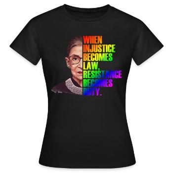 When Injustice Becomes Law Resistance Becomes Duty - T-shirt Femme - noir - Devant - AI Model Female 172 dark (172cm)