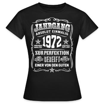 Jahrgang 1972 Geschenk 46. Geburtstag 46 jahre - Frauen T-Shirt - Schwarz - Vorne - AI Model Female 172 dark (172cm)