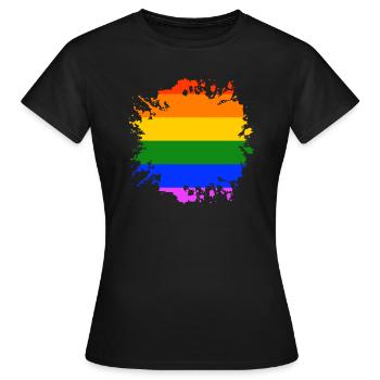 LGBT Spot Gay Pride Rainbow CSD - T-shirt Femme - noir - Devant - AI Model Female 172 dark (172cm)