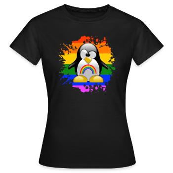Arc-en-ciel de la fierté gaie LGBT CSD CSD - T-shirt Femme - noir - Devant - AI Model Female 172 dark (172cm)