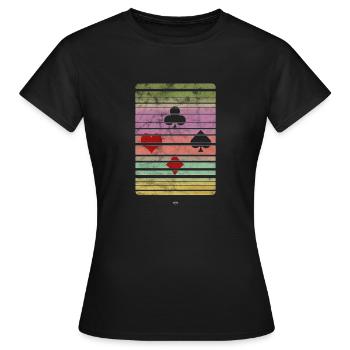 COOL POKERSHIRT COEUR ASS ROYAL FLUSH POKER GIFT - T-shirt Femme - noir - Devant - AI Model Female 172 dark (172cm)