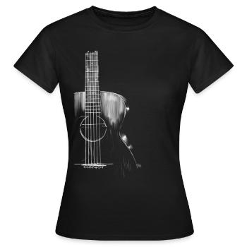 Gitarre - Frauen T-Shirt - Schwarz - Vorne - AI Model Female 172 dark (172cm)