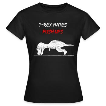 T-Rex a des pompes - T-shirt Femme - noir - Devant - AI Model Female 172 dark (172cm)