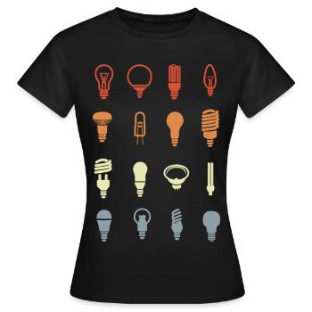 Light bulb sockets - Women's T-Shirt - black - Front - AI Model Female 172 dark (172cm)