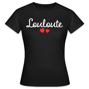 Femme Louloute Humour Mot Affectueux Couple - T-shirt Femme - noir - Devant - AI Model Female 172 dark (172cm)