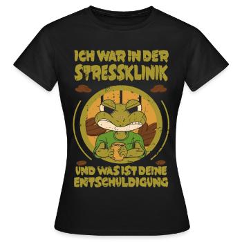 Clinique de stress Frog - T-shirt Femme - noir - Devant - AI Model Female 172 dark (172cm)
