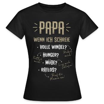 Papas Anleitung - Frauen T-Shirt - Schwarz - Vorne - AI Model Female 172 dark (172cm)