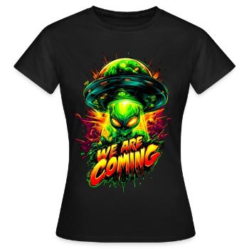 We are comming - Frauen T-Shirt - Schwarz - Vorne - AI Model Female 172 dark (172cm)