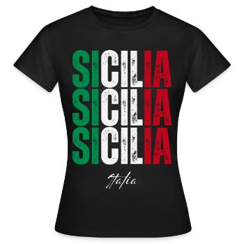 Sicily Italy, souvenir of Sicily - Women's T-Shirt - black - Front - AI Model Female 172 dark (172cm)