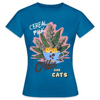 Cereal Milk C&C - Frauen T-Shirt - Antikblaues Saphir meliert - Vorne - AI Model Female 172 dark (172cm)