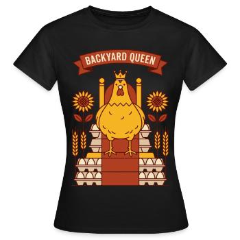 Backyard Queen Chicken - Women's T-Shirt - black - Front - AI Model Female 172 dark (172cm)