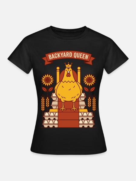 Hinterhof Königin Huhn - Frauen T-Shirt - Schwarz